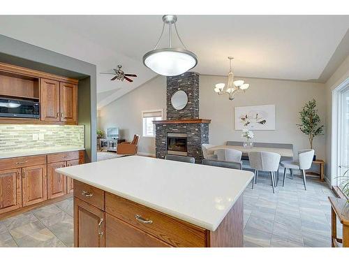 34 Fieldstone Way, Sylvan Lake, AB - Indoor With Fireplace