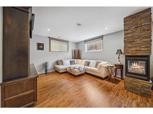 147 Webster Drive, Red Deer, AB - Indoor Photo Showing Living Room With Fireplace