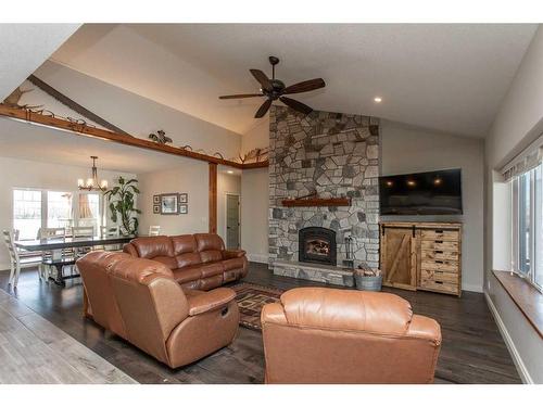 37247 Range Road 264, Rural Red Deer County, AB - Indoor Photo Showing Living Room With Fireplace