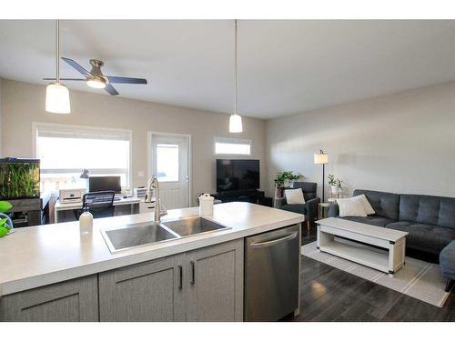 101 Crimson Court, Blackfalds, AB - Indoor Photo Showing Kitchen With Double Sink