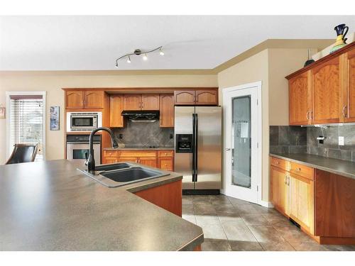 35 Oberg Court, Red Deer, AB - Indoor Photo Showing Kitchen With Stainless Steel Kitchen With Double Sink