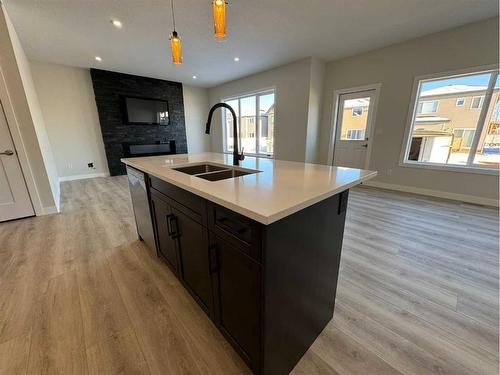 53 Emmett Crescent, Red Deer, AB - Indoor Photo Showing Kitchen With Double Sink