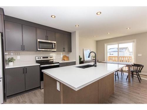 34 Thayer Close, Red Deer, AB - Indoor Photo Showing Kitchen With Stainless Steel Kitchen With Double Sink With Upgraded Kitchen