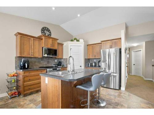 131 Timberstone Way, Red Deer, AB - Indoor Photo Showing Kitchen With Stainless Steel Kitchen With Double Sink