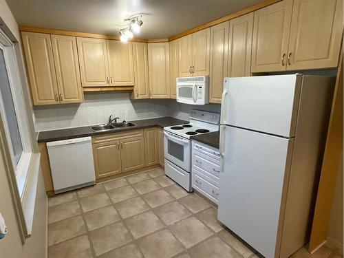 1202-3907 39 Street, Red Deer, AB - Indoor Photo Showing Kitchen With Double Sink