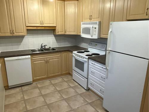 1202-3907 39 Street, Red Deer, AB - Indoor Photo Showing Kitchen With Double Sink