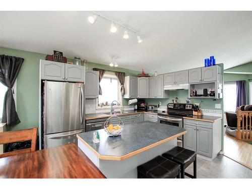 126 Sunridge Avenue, Blackfalds, AB - Indoor Photo Showing Kitchen With Stainless Steel Kitchen With Double Sink