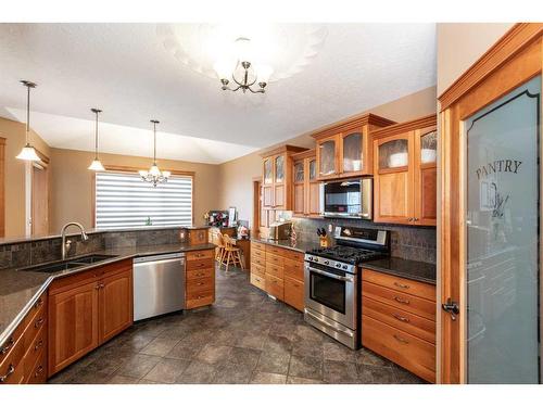 5104 55 Street Close, Eckville, AB - Indoor Photo Showing Kitchen With Double Sink