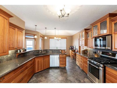 5104 55 Street Close, Eckville, AB - Indoor Photo Showing Kitchen With Double Sink