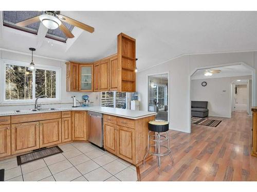 91 Northland Drive, Rural Clearwater County, AB - Indoor Photo Showing Kitchen With Double Sink