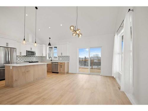 45 Bruhn Bend, Rural Ponoka County, AB - Indoor Photo Showing Kitchen With Stainless Steel Kitchen With Upgraded Kitchen