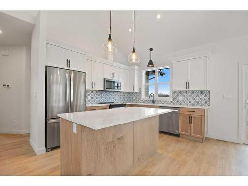 45 Bruhn Bend, Rural Ponoka County, AB - Indoor Photo Showing Kitchen With Stainless Steel Kitchen With Upgraded Kitchen