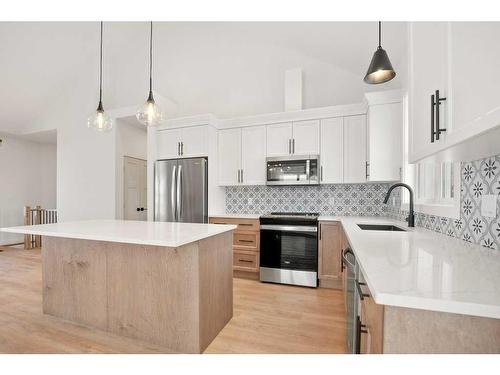 45 Bruhn Bend, Rural Ponoka County, AB - Indoor Photo Showing Kitchen With Stainless Steel Kitchen With Upgraded Kitchen