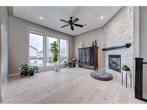 186 Alberts Close, Red Deer, AB - Indoor With Fireplace