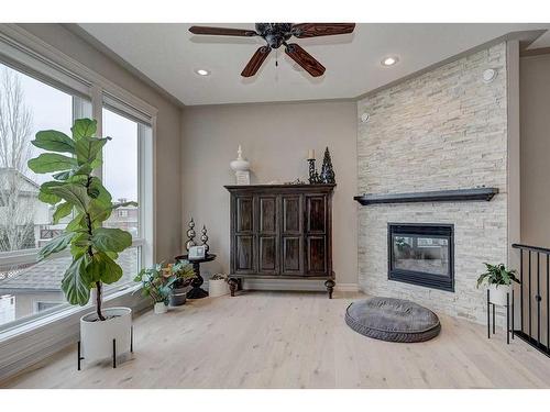 186 Alberts Close, Red Deer, AB - Indoor With Fireplace