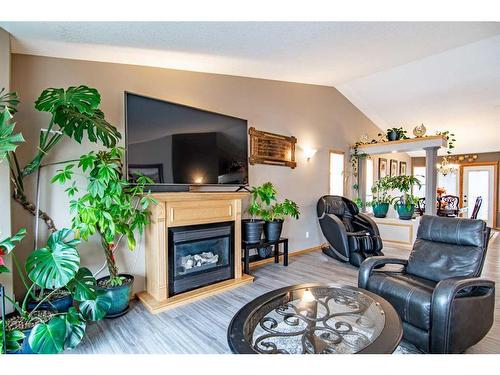 13 Leung Close, Red Deer, AB - Indoor Photo Showing Living Room With Fireplace