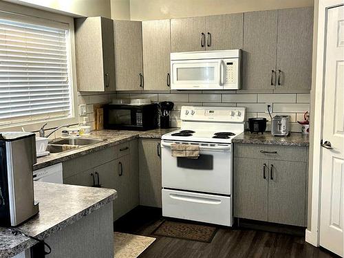 3707 51 Avenue, Red Deer, AB - Indoor Photo Showing Kitchen With Double Sink