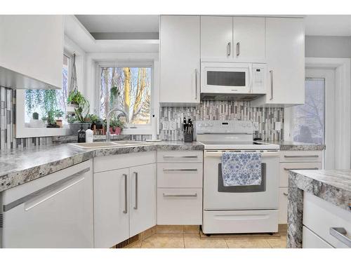 5 Old Boomer Road, Sylvan Lake, AB - Indoor Photo Showing Kitchen With Double Sink With Upgraded Kitchen