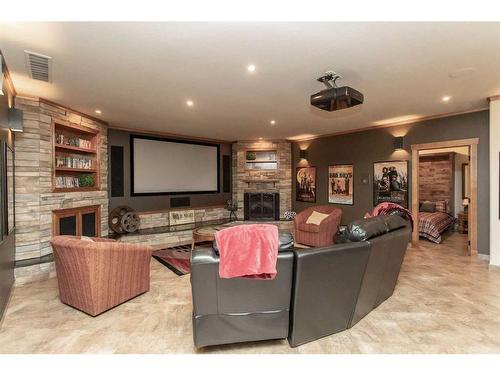 38423 Range Road 282, Rural Red Deer County, AB - Indoor With Fireplace