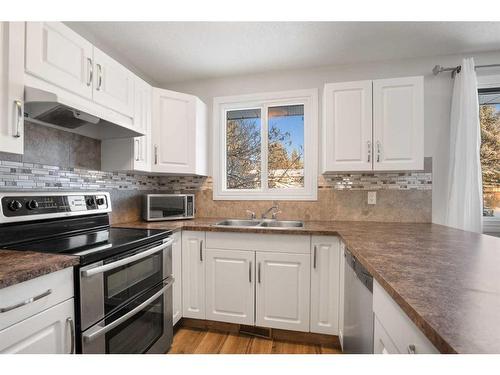 110 Westview Drive, Sylvan Lake, AB - Indoor Photo Showing Kitchen With Double Sink