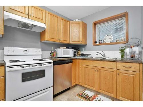 58 Jaspar Crescent, Red Deer, AB - Indoor Photo Showing Kitchen With Double Sink