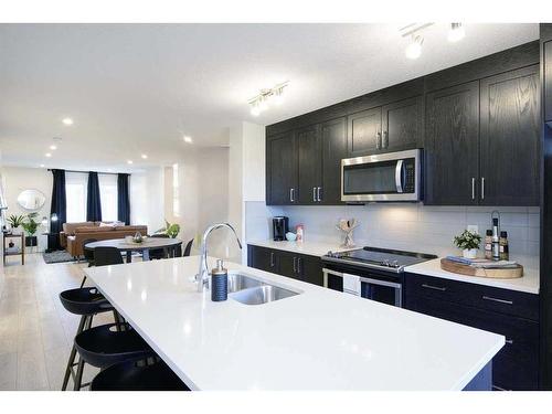 106-40 Livingston Parade Ne, Calgary, AB - Indoor Photo Showing Kitchen With Double Sink With Upgraded Kitchen