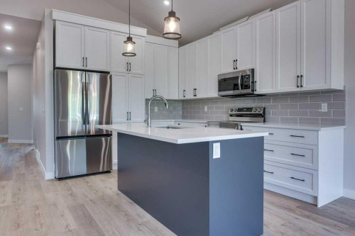117 Gray Close, Sylvan Lake, AB - Indoor Photo Showing Kitchen With Stainless Steel Kitchen With Upgraded Kitchen