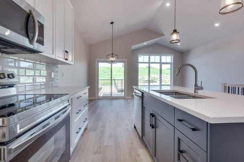 117 Gray Close, Sylvan Lake, AB - Indoor Photo Showing Kitchen With Double Sink With Upgraded Kitchen
