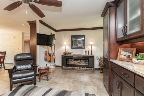 38212 Range Road 252, Rural Lacombe County, AB - Indoor With Fireplace