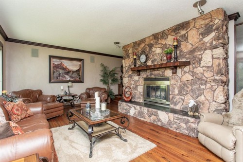 38212 Range Road 252, Rural Lacombe County, AB - Indoor Photo Showing Living Room With Fireplace