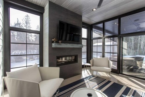 299-27475 Township Road 380, Rural Red Deer County, AB - Indoor With Fireplace