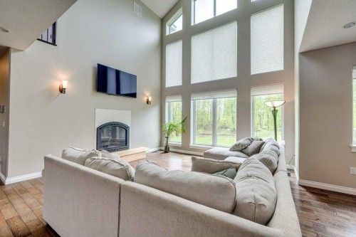 8-15015 Township 424, Rural Ponoka County, AB - Indoor Photo Showing Living Room With Fireplace