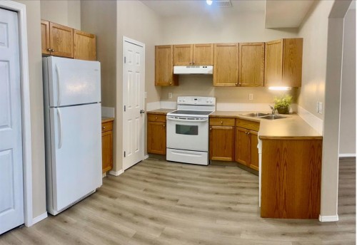 9-2 Hinshaw Drive, Sylvan Lake, AB - Indoor Photo Showing Kitchen With Double Sink