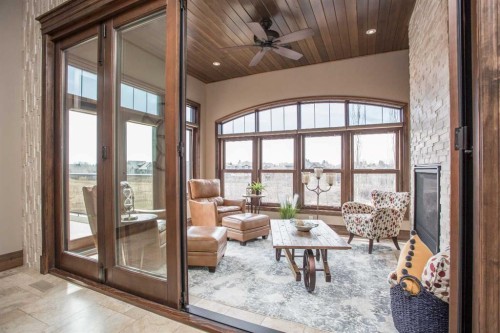 32 Sagewood Close, Red Deer, AB - Indoor Photo Showing Living Room With Fireplace