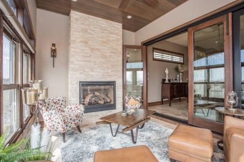 32 Sagewood Close, Red Deer, AB - Indoor Photo Showing Living Room With Fireplace
