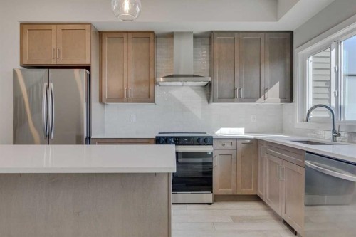 3479 Chestermere Boulevard, Chestermere, AB - Indoor Photo Showing Kitchen With Stainless Steel Kitchen With Upgraded Kitchen