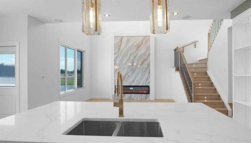 47 Everson Close, Red Deer, AB - Indoor Photo Showing Kitchen With Double Sink