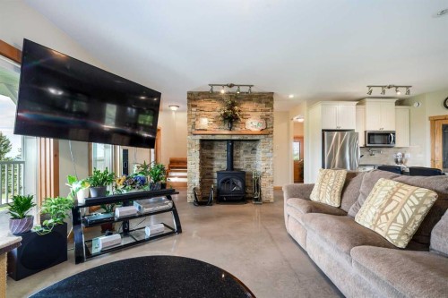 38139 Range Road 265, Rural Red Deer County, AB - Indoor Photo Showing Living Room With Fireplace