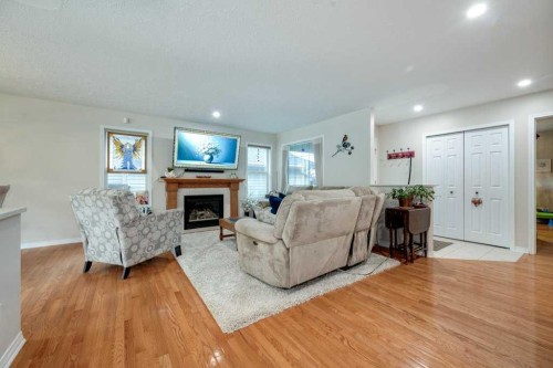 13 Dillon Close, Red Deer, AB - Indoor Photo Showing Living Room With Fireplace