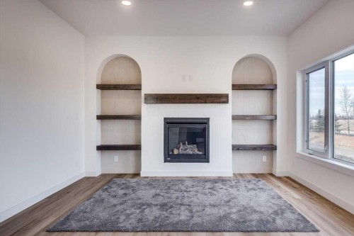56 Emmett Crescent, Red Deer, AB - Indoor With Fireplace
