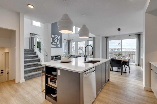 401 Sora Way Se, Calgary, AB - Indoor Photo Showing Kitchen With Upgraded Kitchen