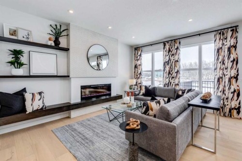 416 Legacy Circle Se, Calgary, AB - Indoor Photo Showing Living Room With Fireplace