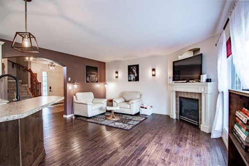 51 Illingworth Close, Red Deer, AB - Indoor Photo Showing Living Room With Fireplace