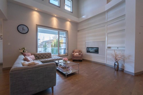 17 Lazaro Close, Red Deer, AB - Indoor Photo Showing Living Room With Fireplace