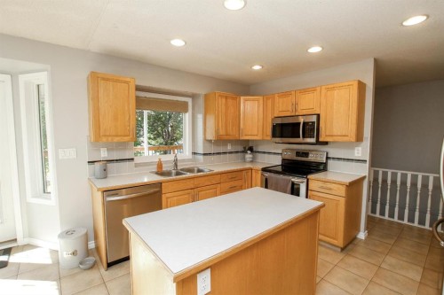 238 Davison Drive, Red Deer, AB - Indoor Photo Showing Kitchen With Double Sink