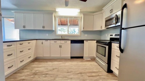 3219 Olson Street, Donalda, AB - Indoor Photo Showing Kitchen With Stainless Steel Kitchen