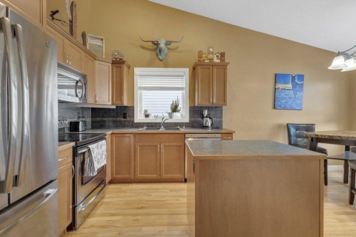 132 Vickers Close, Red Deer, AB - Indoor Photo Showing Kitchen With Double Sink