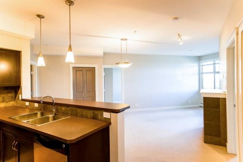 321-100 Lakeway Boulevard, Sylvan Lake, AB - Indoor Photo Showing Kitchen With Double Sink