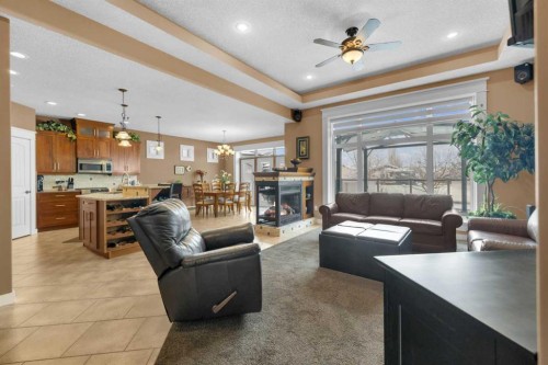 40 Oakfield Close, Red Deer, AB - Indoor Photo Showing Living Room With Fireplace