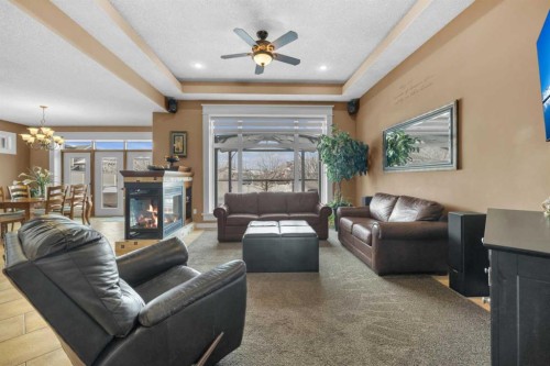 40 Oakfield Close, Red Deer, AB - Indoor Photo Showing Living Room With Fireplace